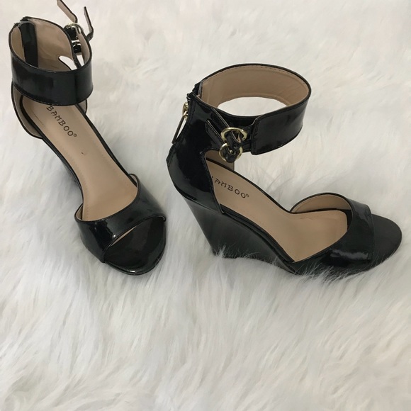 Bamboo wedge ankle strap heel - Picture 4 of 4